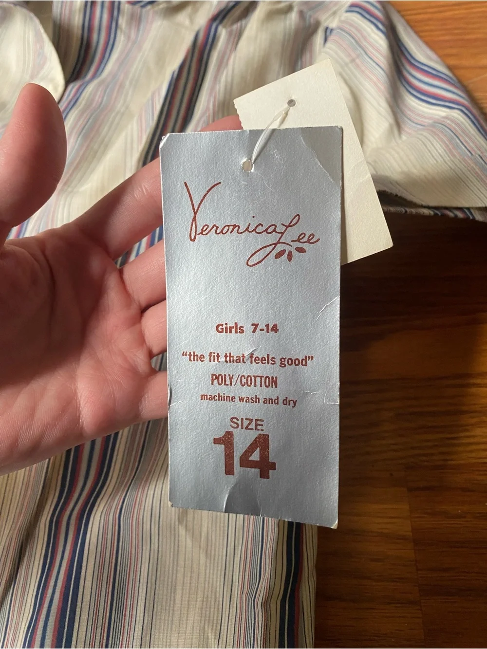 Vintage Veronica Lee Kids' Short-Sleeve Striped Button-Down Shirt - Cream & Blue